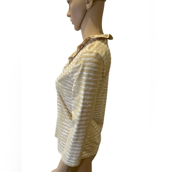 J McLaughlin Stylish Tan and White Women's Top size S - Picture 3 of 5
